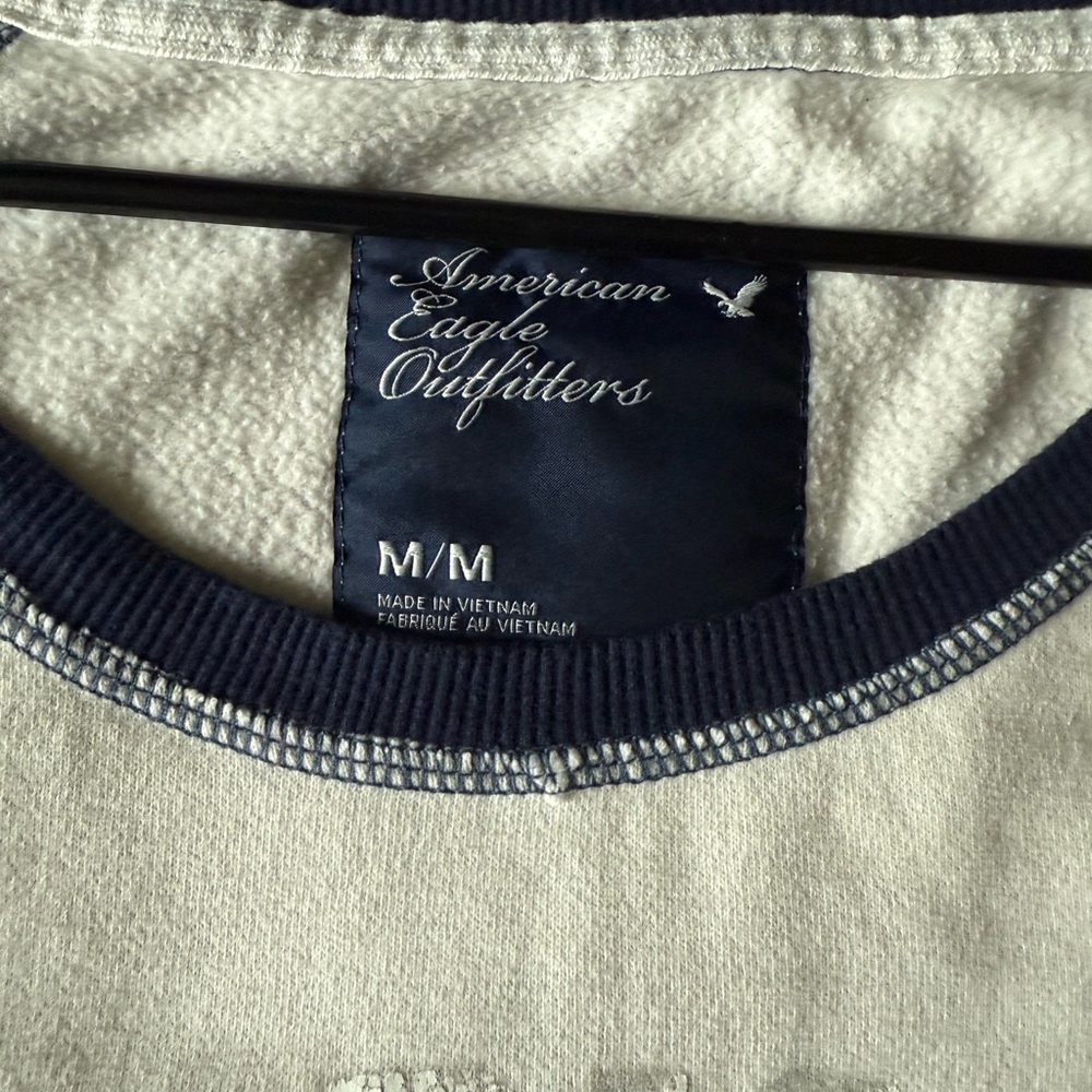 American Eagle Outfitters Navy and Cream Crew Neck Sweater - Picture 2 of 2